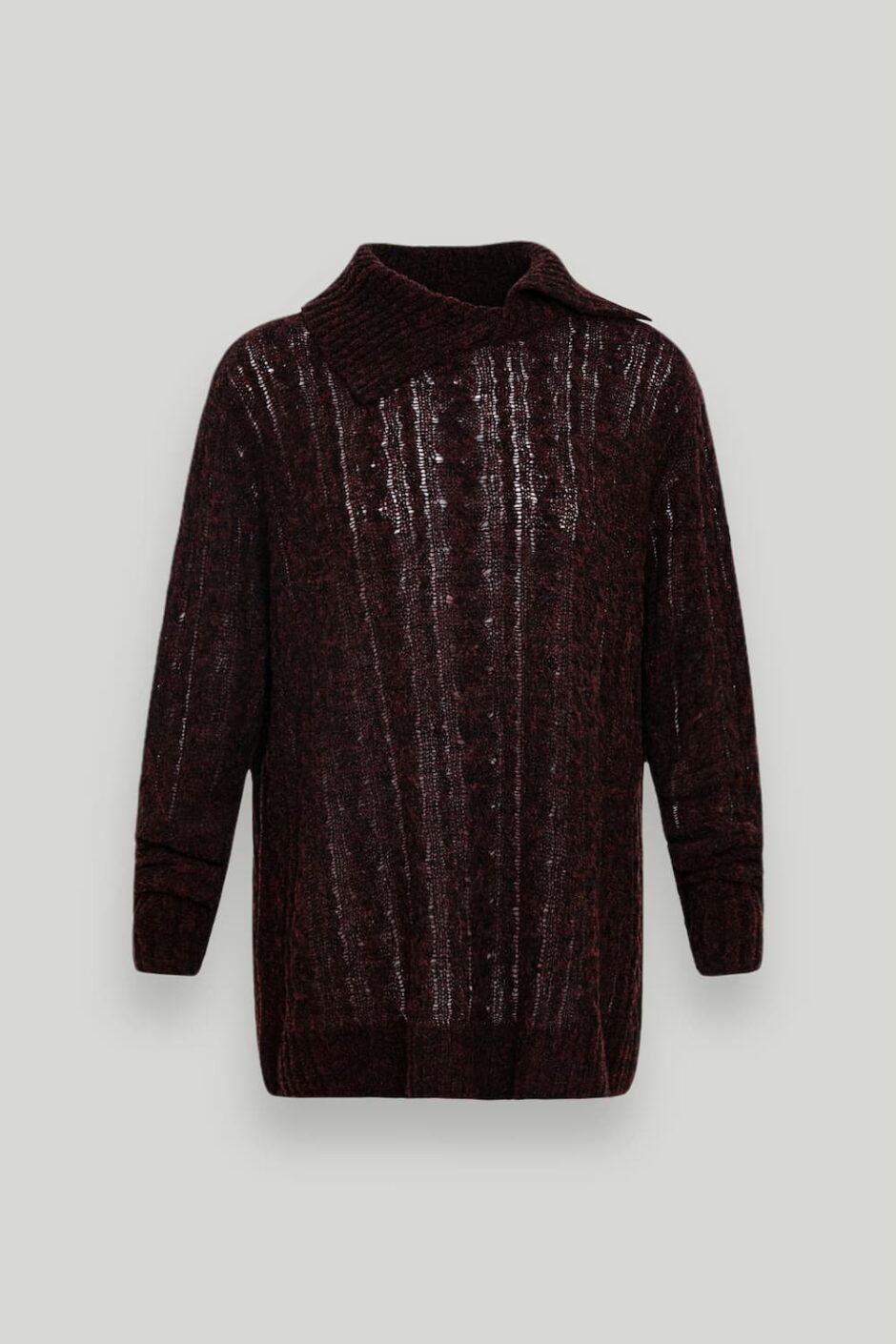 CHAMBRE DE FAN Pull Ombre Brûlée En Laine Mérinos Mélangée Torsadée