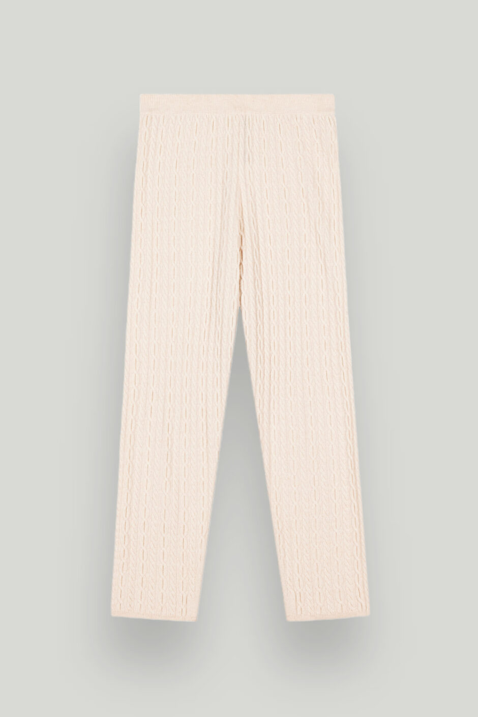 CHAMBRE DE FAN Pantalon Beige Sable En Cachemire Mélange Laine Torsadé