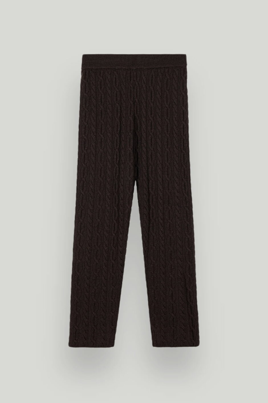 CHAMBRE DE FAN Pantalon Marron En Laine Mérinos Torsadé