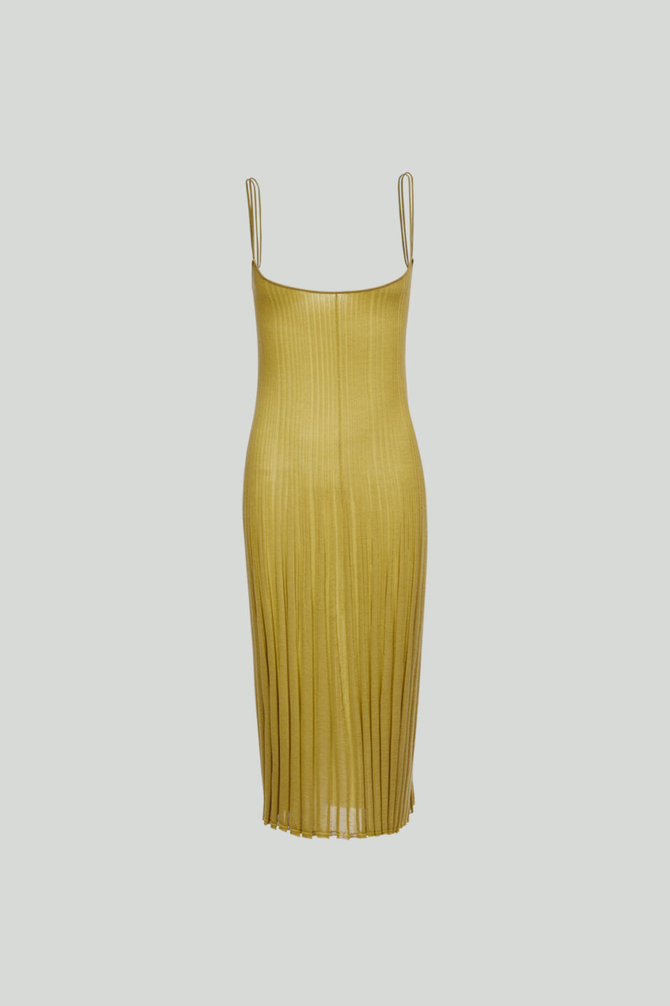 Gradient Two Tone Ribbed Slip Dress Moss