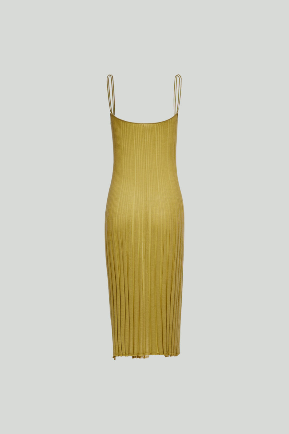 Gradient Two Tone Ribbed Slip Dress Moss