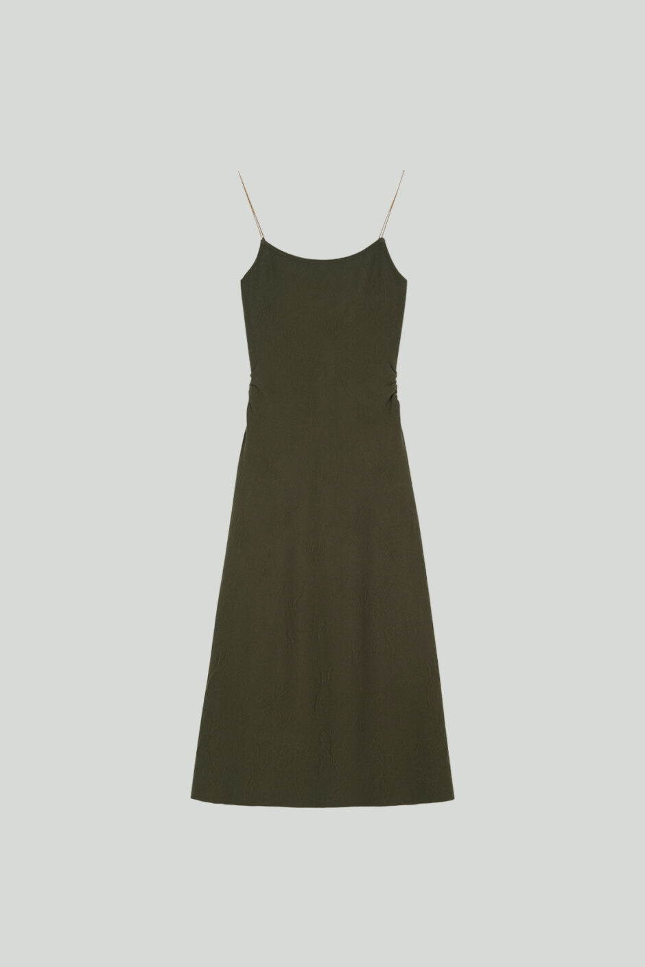 CHAMBRE DE FAN【Série Dessinée À La Main】Robe Longue En Jacquard 3D Avec Bretelles En Chaîne Métal