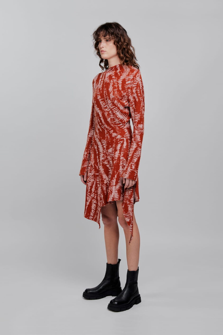 CHAMBRE DE FAN Robe Asymétrique Avec Imprimé Dévoré